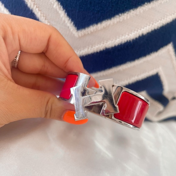 Hermes Red Clic Clac H Bracelet - Picture 4 of 6